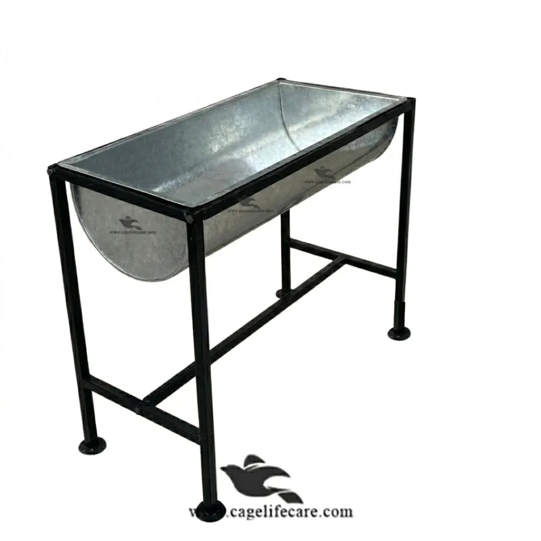 Stainless Steel Open Feeding Bucket for Goats & Sheep – Heavy Duty Foldable Stand