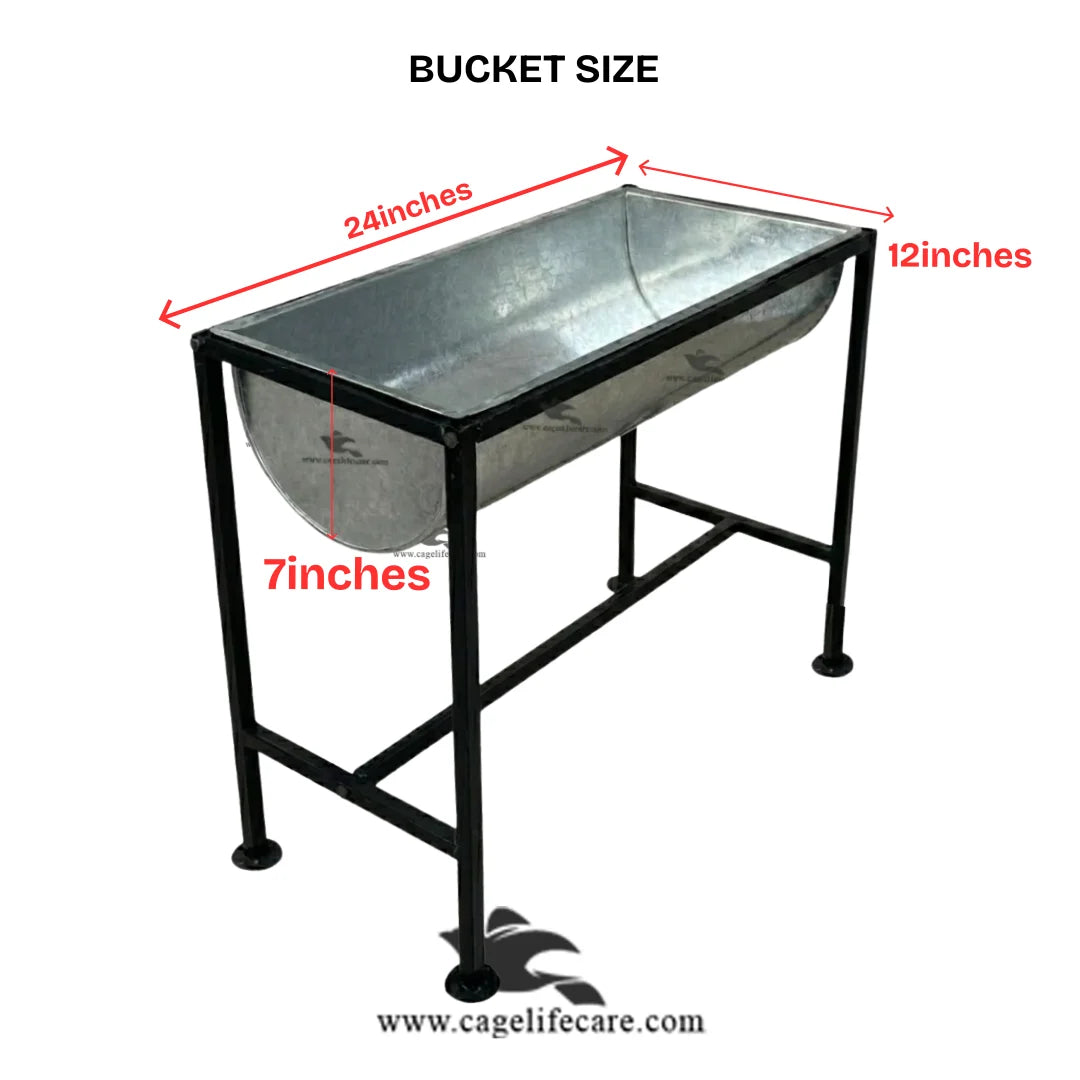 Goat & Sheep Front Open Feeding Bucket – Hygienic Farm Feeder with Stand
