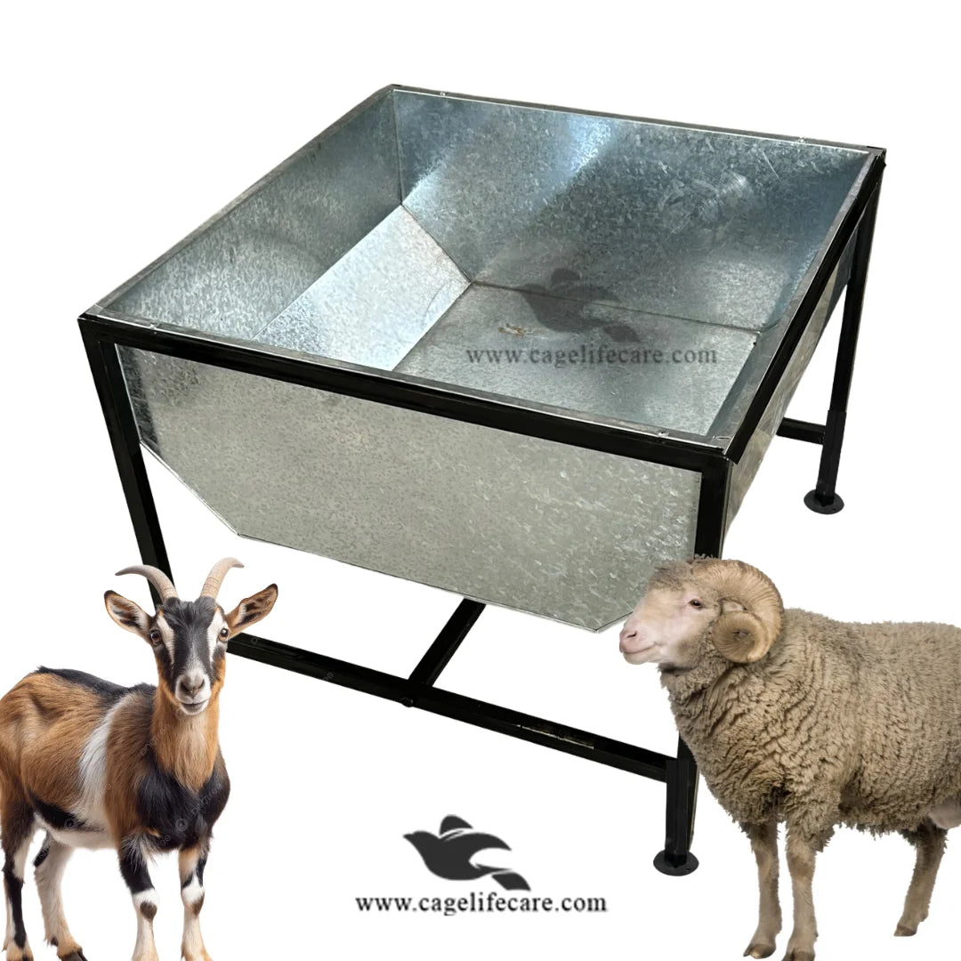 Large stainless steel feeding bucket for cows
