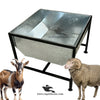 Goat & Sheep Square (2x2Ft) Steel Feeding Bucket with Foldable Stand