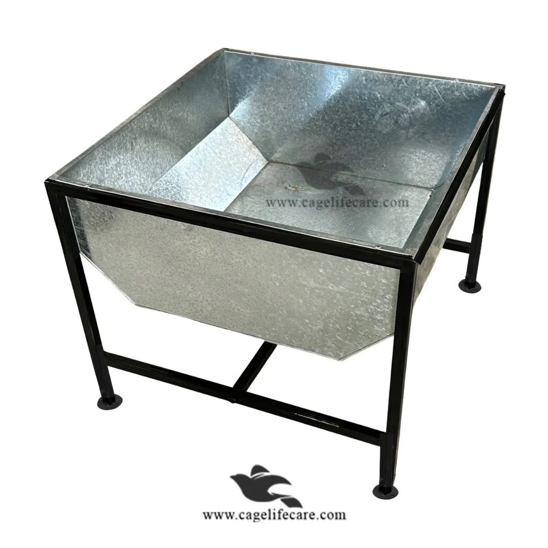 Cow and buffalo square feeding bucket with foldable stand