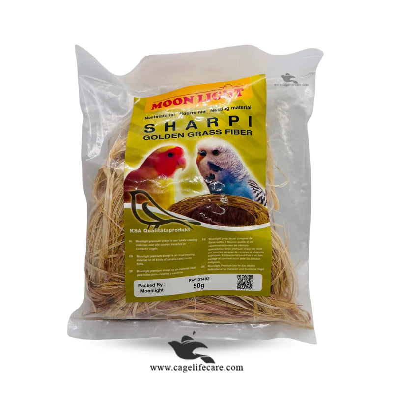 Golden Grass Fiber Nesting Packets for Birds - Imported