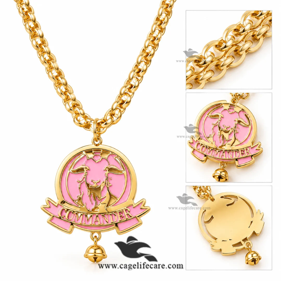 Golden plastic necklace chain for goats and sheep
