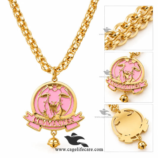 Golden plastic necklace chain for goats and sheep