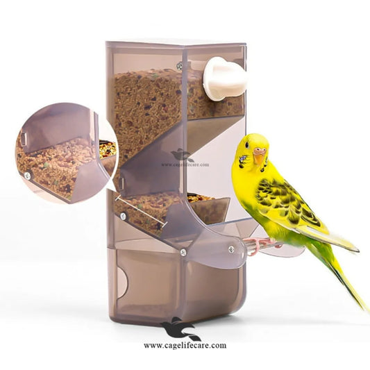 Gravity auto bird feeder with no mess seed catcher