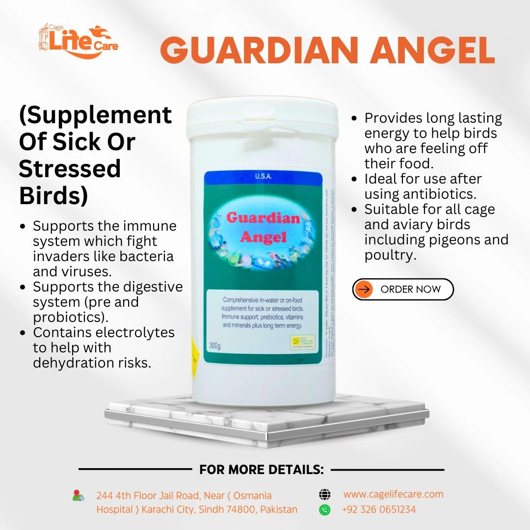 BirdCare Company Guardian Angel – 300g Avian Health Supplement For Sick Or Stressed Birds, UK Made