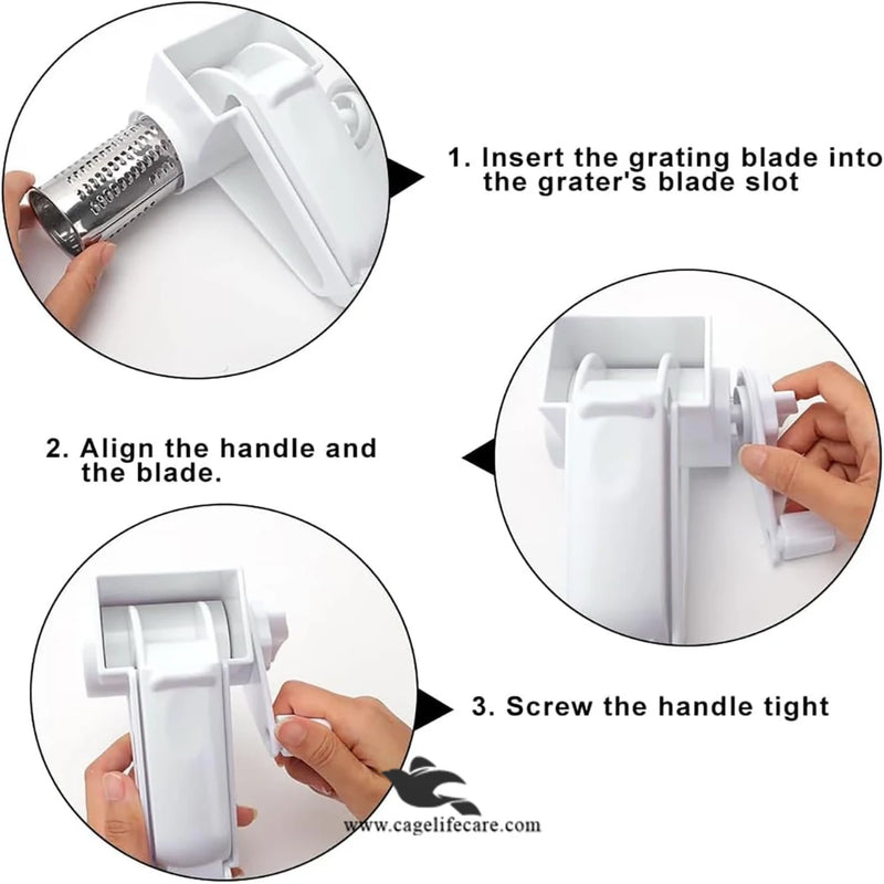 Handheld Rotary Grater – Egg & Veggies Crusher