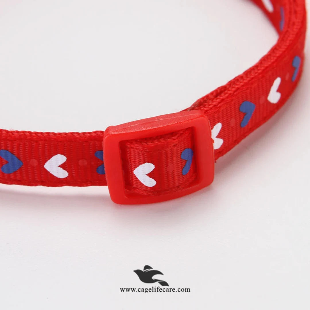 Heart Print Cat Collar with Bell – Adjustable & Stylish for Cats