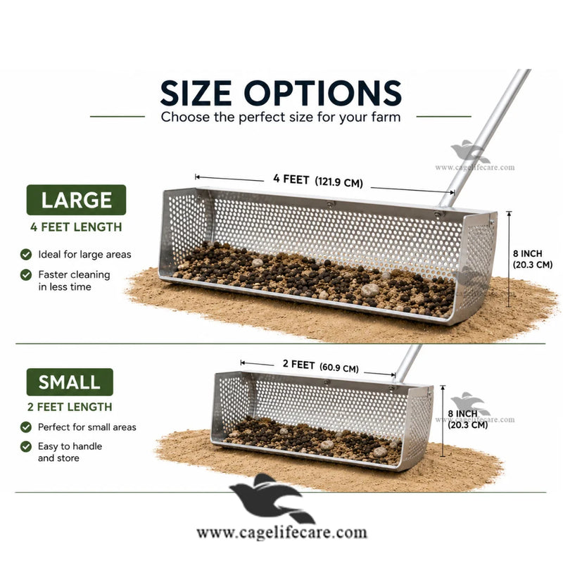 Heavy Duty Farm Sand Cleaner — Manual Foldable Sand Sifter for Goat, Sheep and Poultry Farms