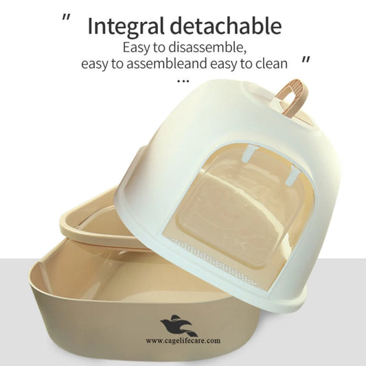 Imported Cat Litter Box – High-Quality D Shape with Scoop & Front Entry