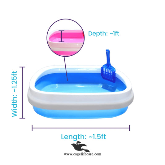 Imported Large Cat Litter Tray with Lid & Scoop