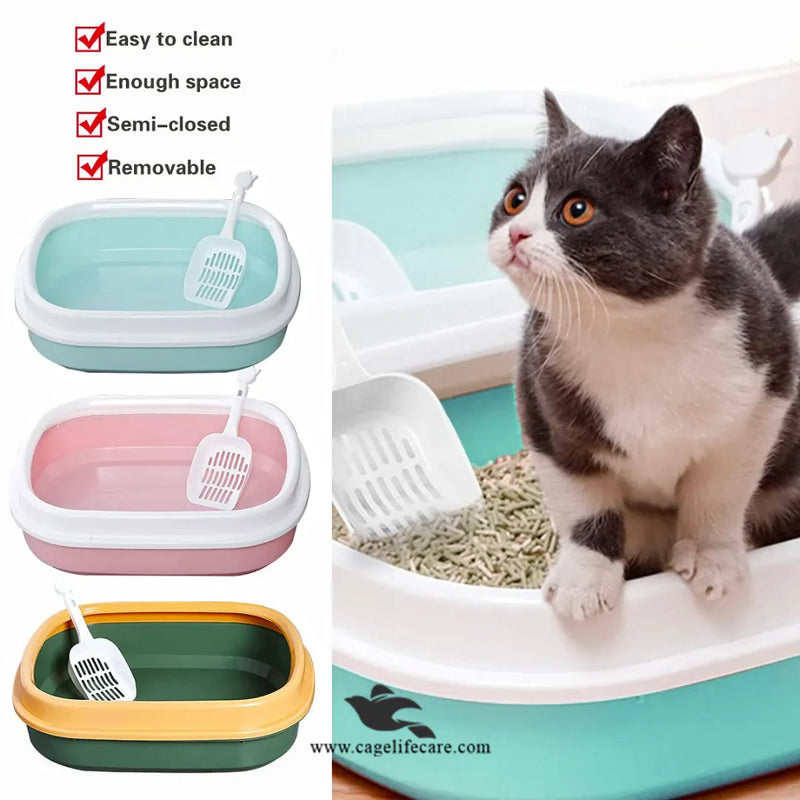 Large Cat Litter Tray with Lid & Scoop - Imported