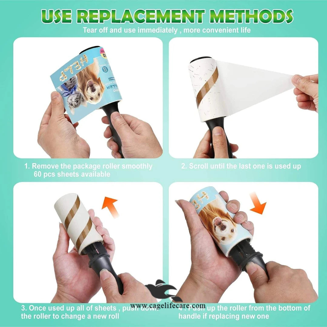 Reusable sticky lint roller for clothes and furniture