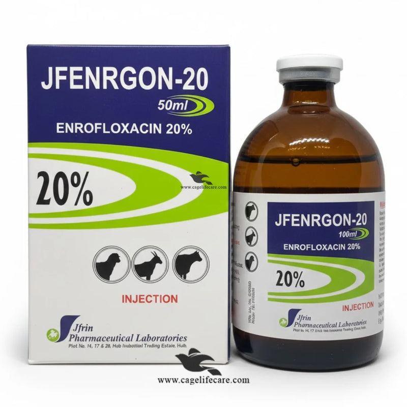 JFENRGON-20% – Enrofloxacin 200 mg/ml Antibiotic for Livestock & Poultry