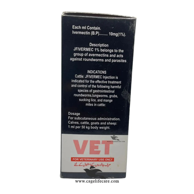 JFIVERMEC Injection 1% – Ivermectin Broad Spectrum Antiparasitic for Cattle, Sheep & Goats