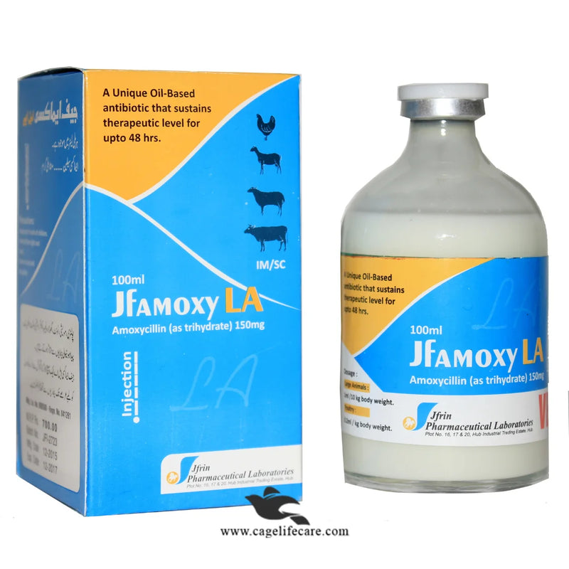 JF Amoxy L.A Injection – Long-Acting Antibiotic for Poultry, Livestock & Pets