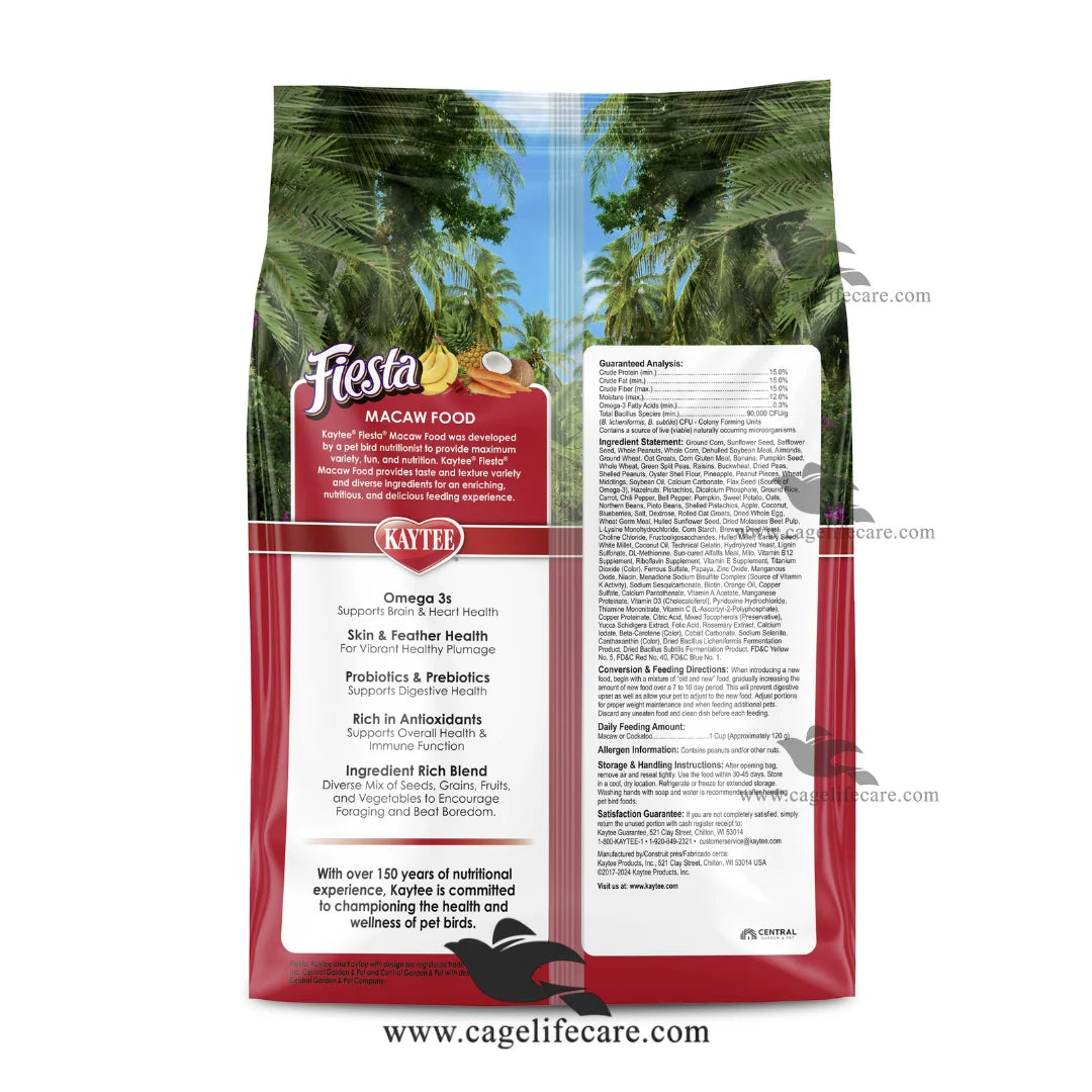 Kaytee Fiesta Macaw Food available at Cage Life Care Pakistan