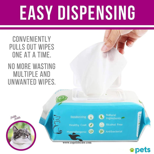 Easy cleaning wipes for pets – paws, ears, and coat