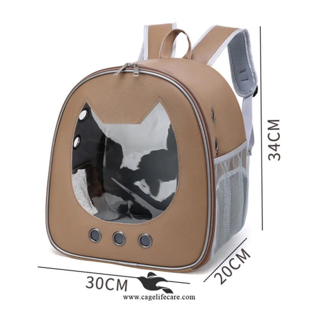 Kitty Face Window Cat & Small Dog Carry Bag – Imported PU Leather (M#6)