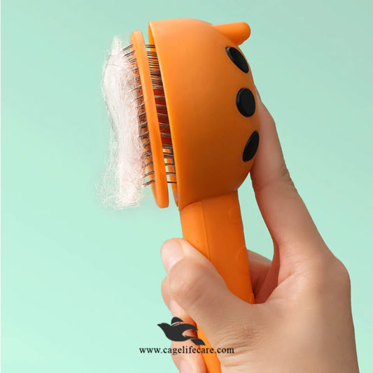 High-Quality Ladybug Shaped Brush in Orange for Pet Grooming