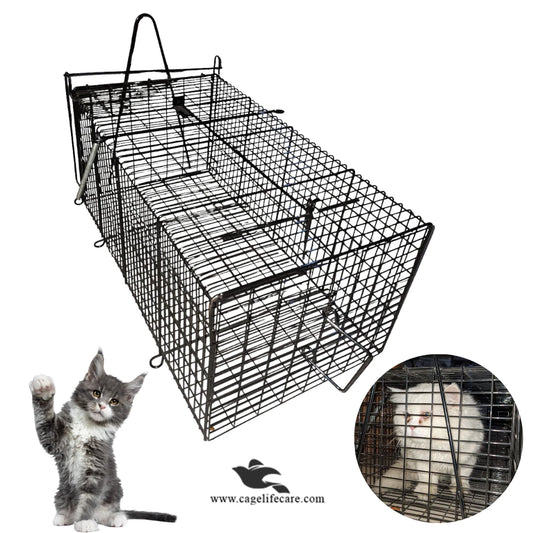 Large Iron Trap Cage for Cats & Animals