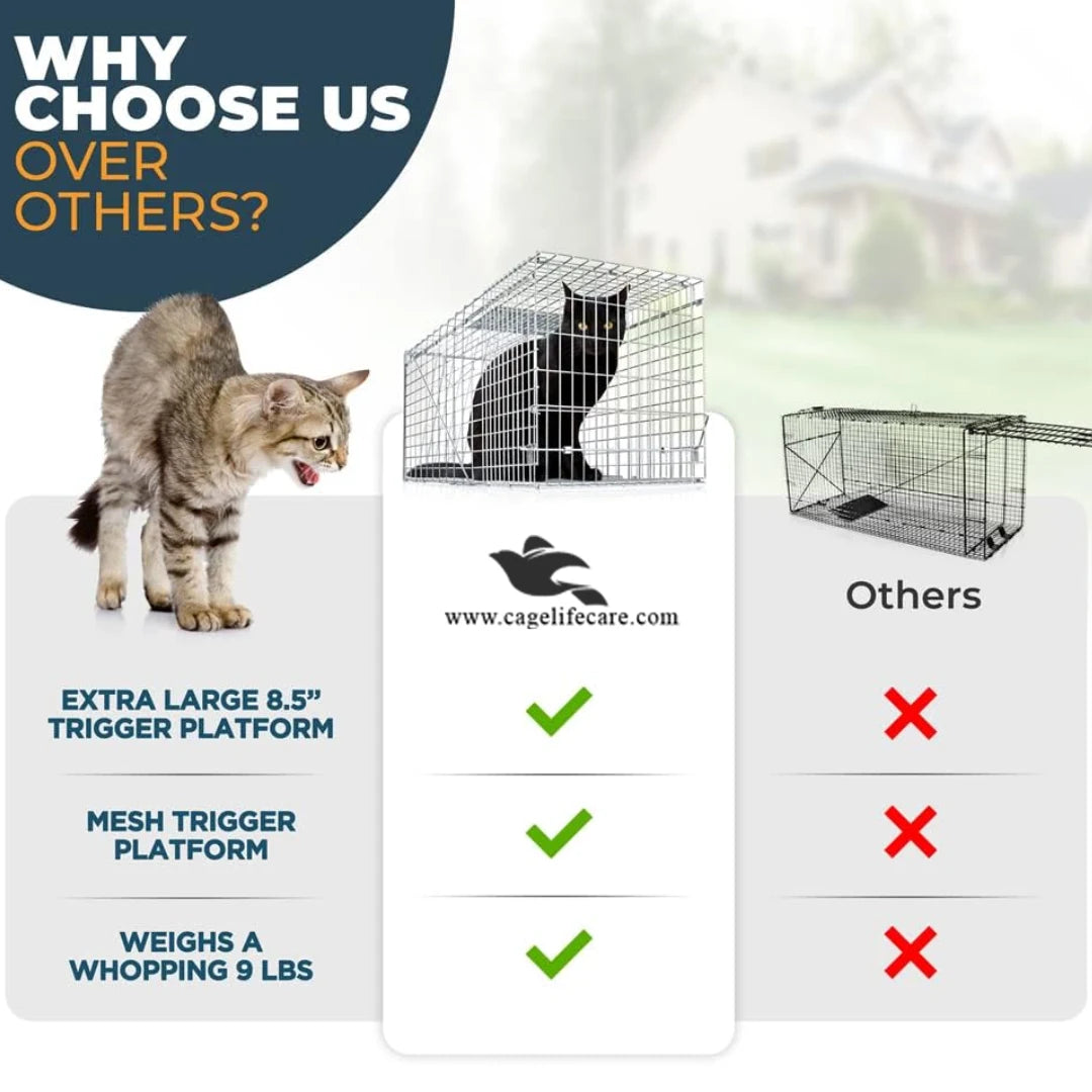 Large Iron Trap Cage for Cats & Animals