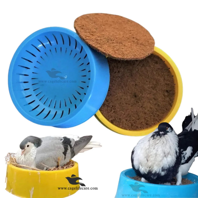 Large Nest Bowl with Coconut Mat For Pigeons & Poultry