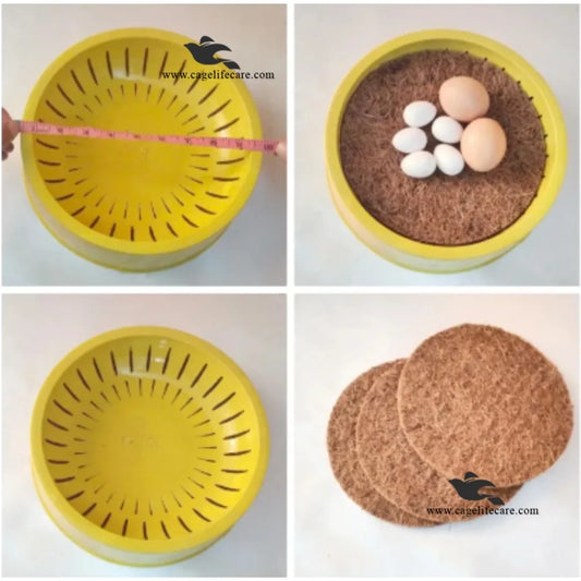 Large Nest Bowl with Coconut Mat For Pigeons & Poultry