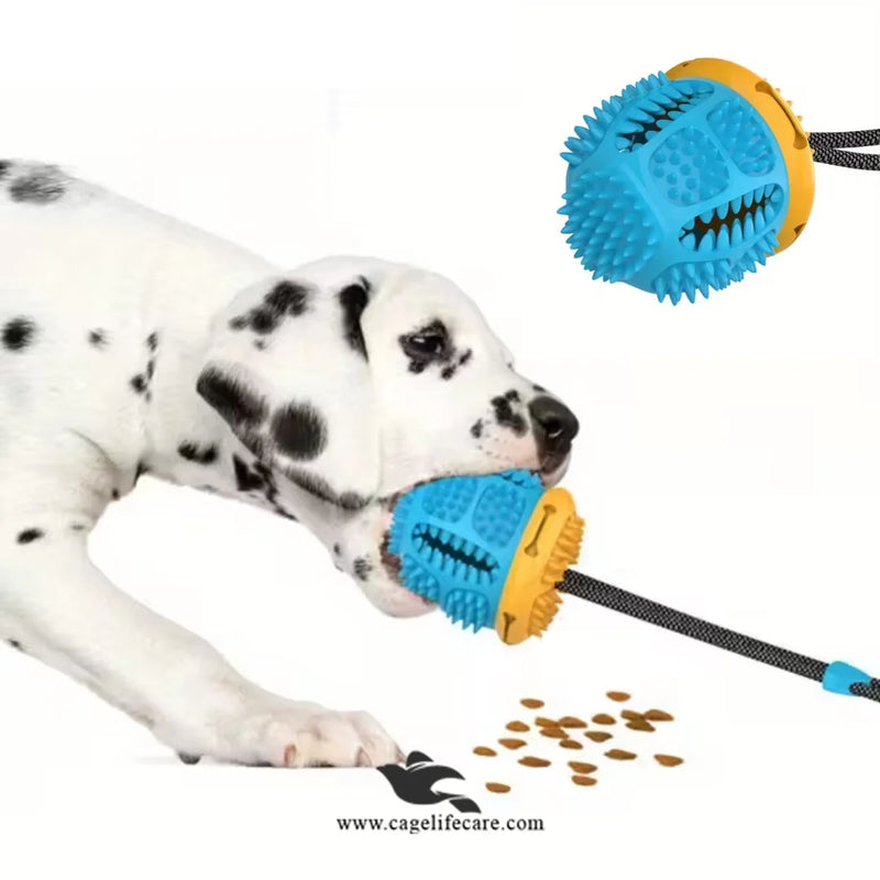 Large Teether for Dogs – Rope Ball Pull & Tug Toy with Treat Dispenser (LQ003)