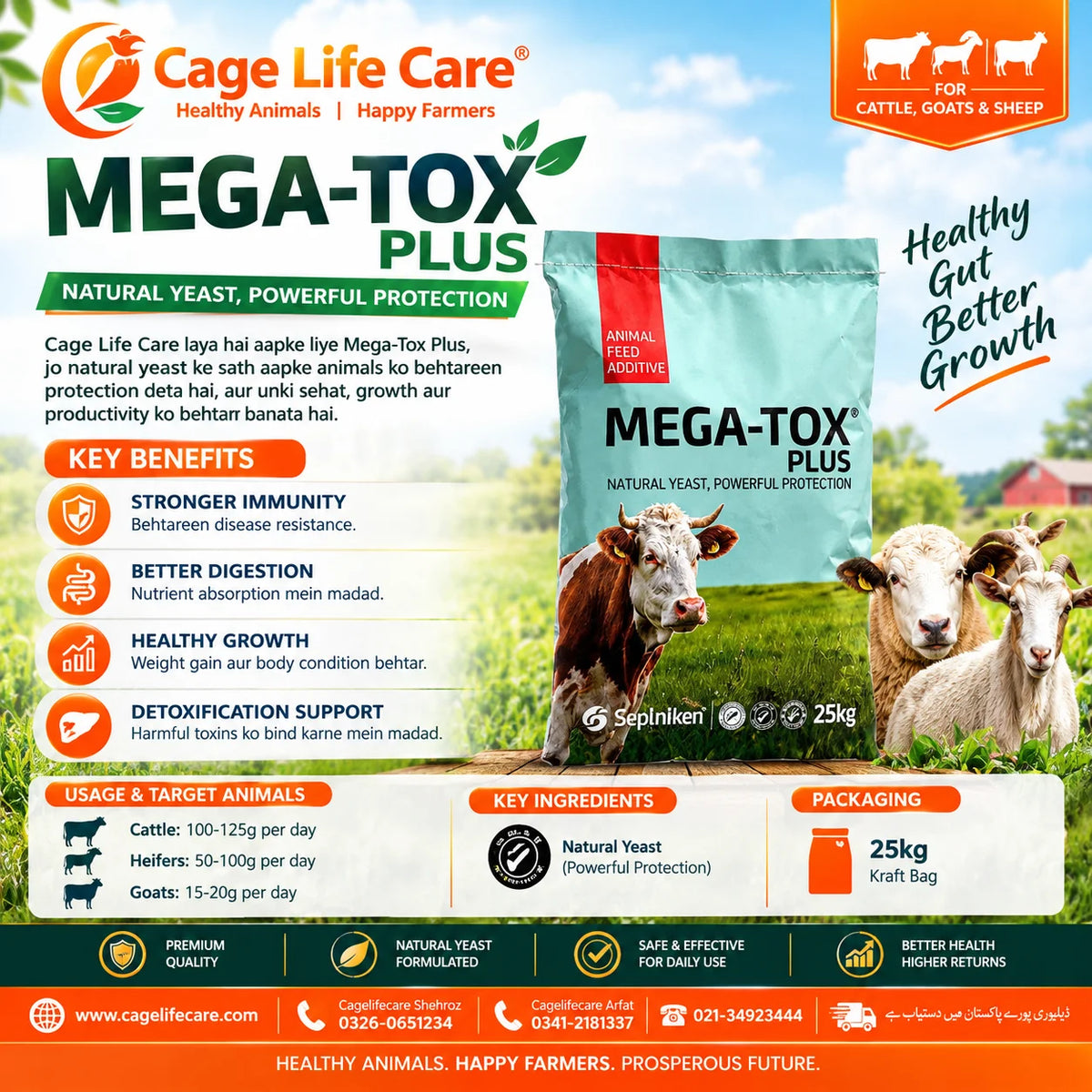 MEGA-TOX PLUS animal feed additive for Aflatoxin Ochratoxin and Fumonisin