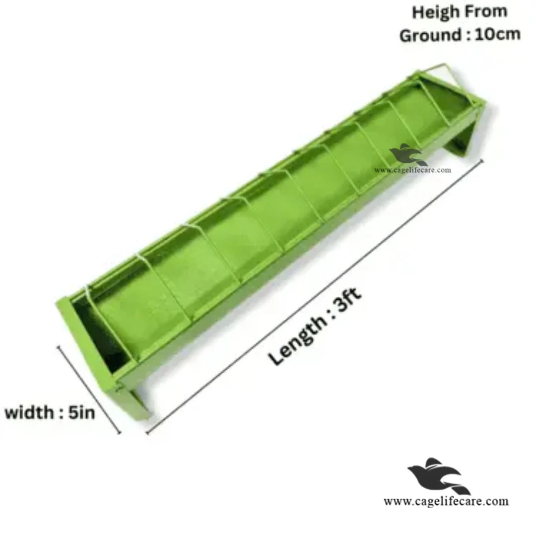 Metal Economical Feeding Tray for Pigeons & Poultry ( 3 feet Diamention )