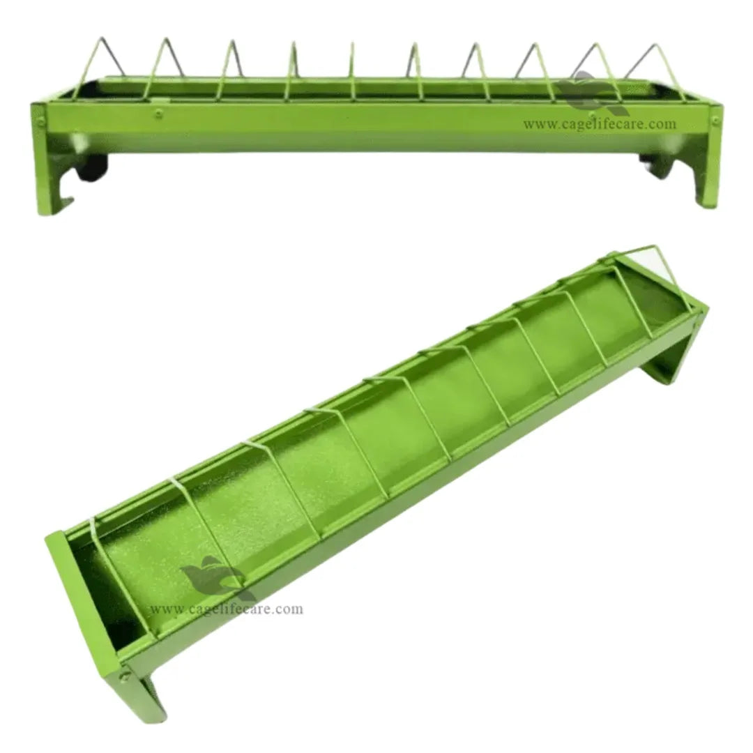 Metal Economical Feeding Tray for Pigeons & Poultry 2 side views