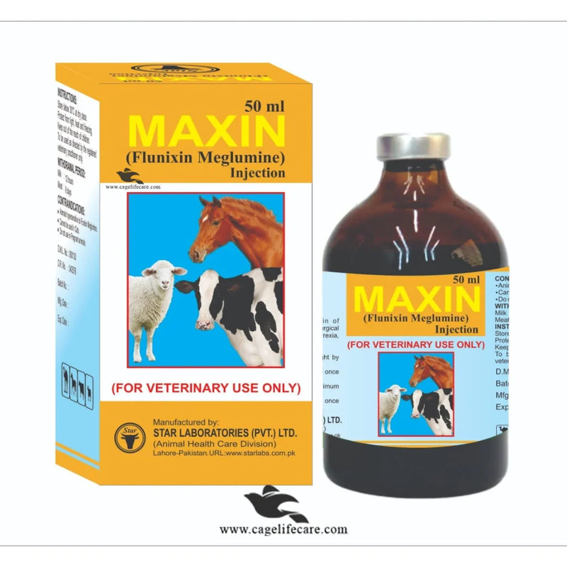 Maxin Injection – Flunixin Meglumine 50mg Pain, Fever & Inflammation Control for Cattle