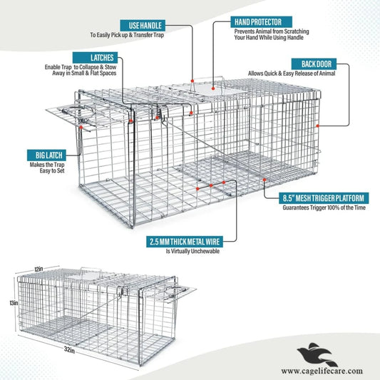 Medium Iron Trap Cage for Animals