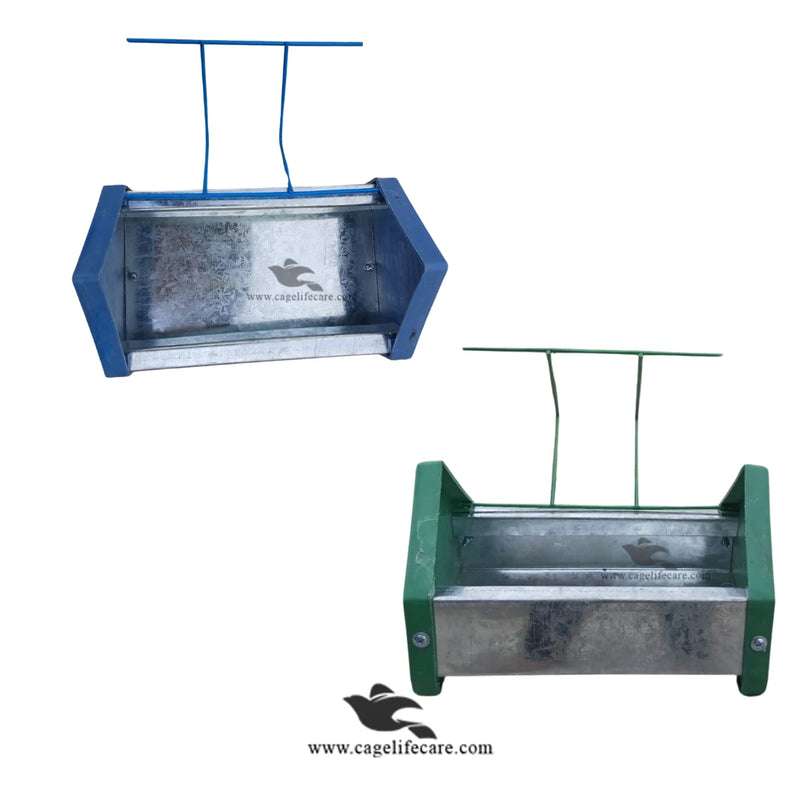 Metal Poultry Feeding Tray with Plastic Borders For Poultry & Piegons