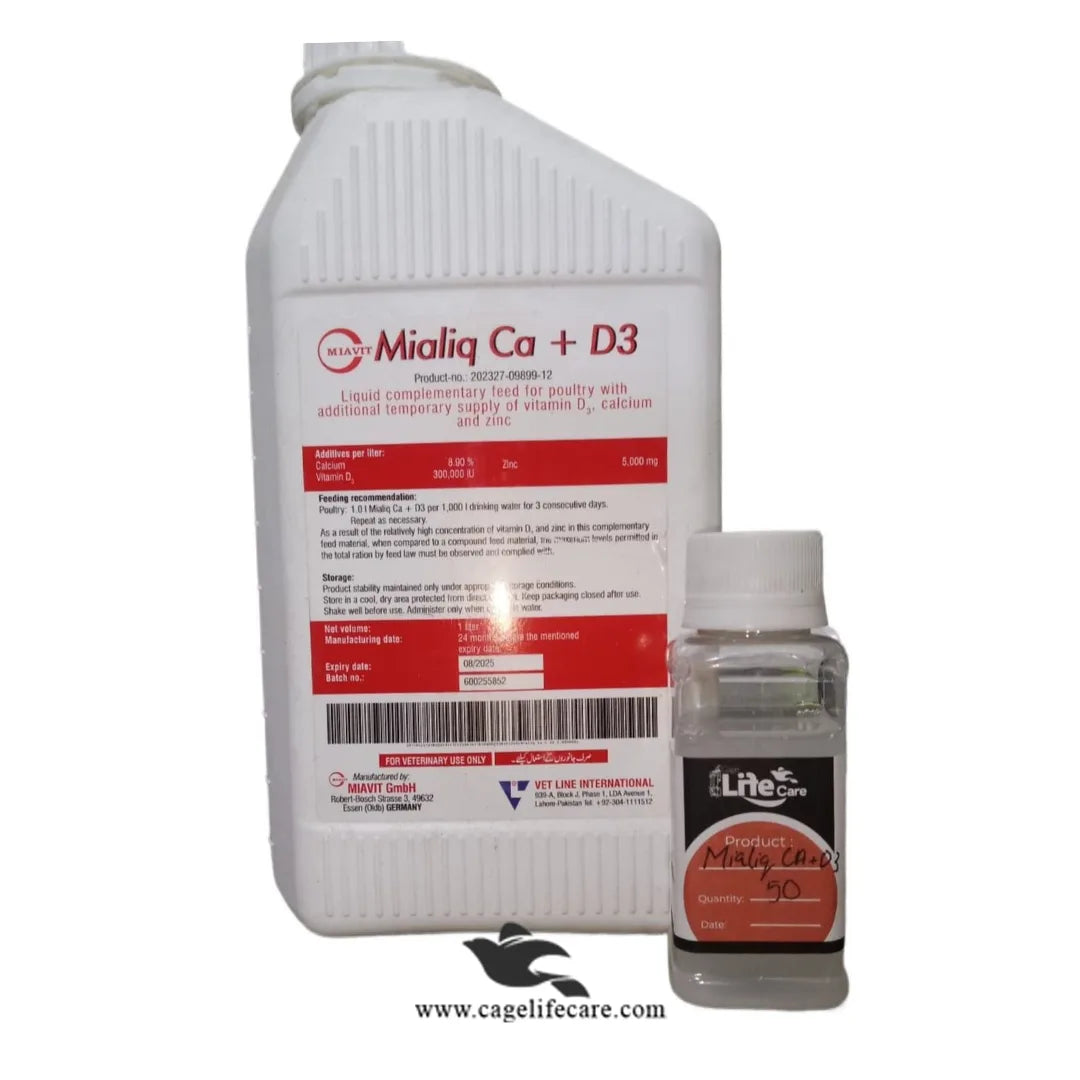 Mialiq CA+D3 – Provide Vitamin D3, Calcium & Zinc 50ml Loose Packing