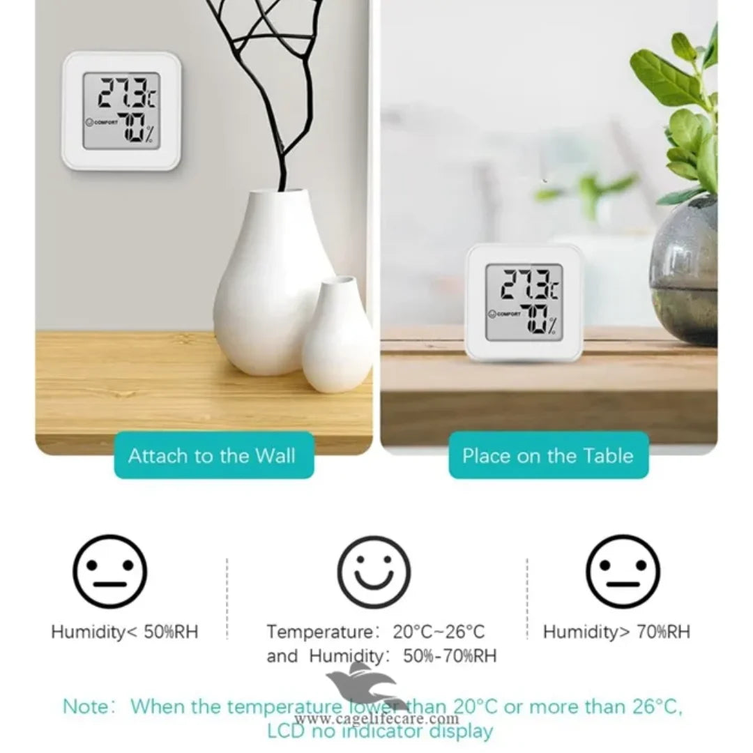 Mini HTC Digital Thermometer & Hygrometer - Climate Monitor