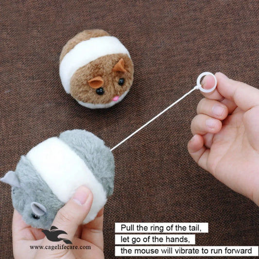 Black Vibrating Mouse Cat Toy with Catnip