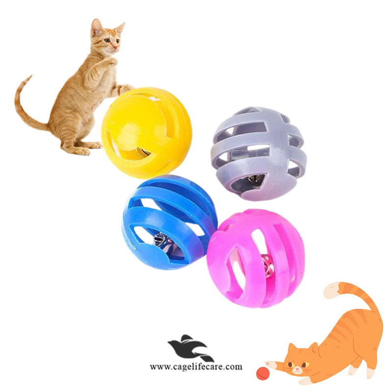 Multi-Pet Bell Balls – 4 to 6 Colorful Toys for Cats, Dogs & Birds