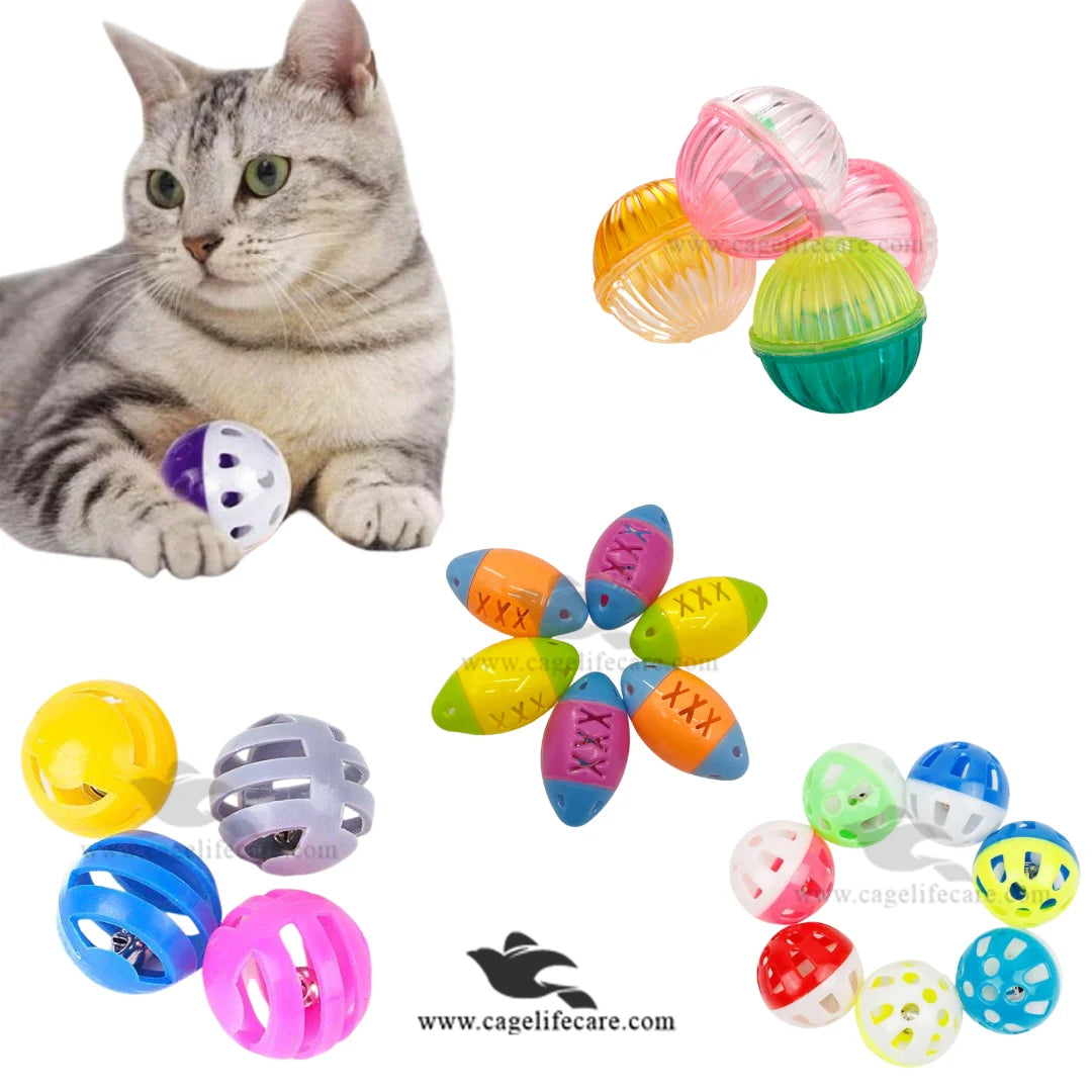 Multi-Pet Bell Balls – 4 to 6 Colorful Toys for Cats, Dogs & Birds