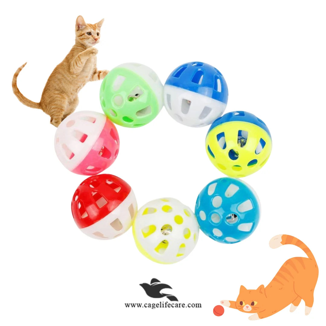 Multi-Pet Bell Balls – 4 to 6 Colorful Toys for Cats, Dogs & Birds