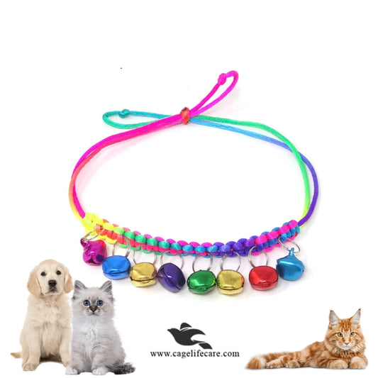 Multiple Colors Bell Cat & Puppy Necklace