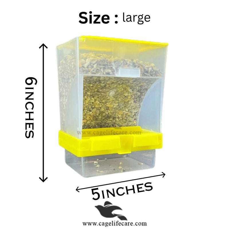 No Mess Seed Hopper For Parrots & Other Birds