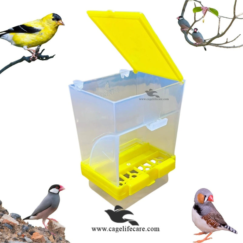 No Mess Seed Hopper for Finches & Small Birds