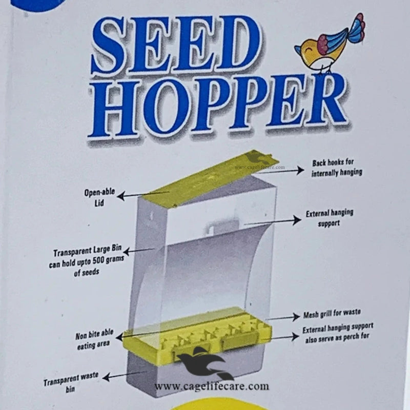No Mess Seed Hopper for Finches & Small Birds
