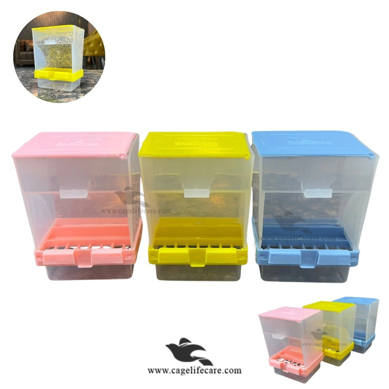 No Mess Seed Hopper for Finches & Small Birds