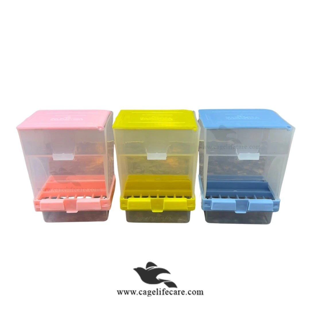 No Mess Seed Hopper for Finches & Small Birds 3 Colors