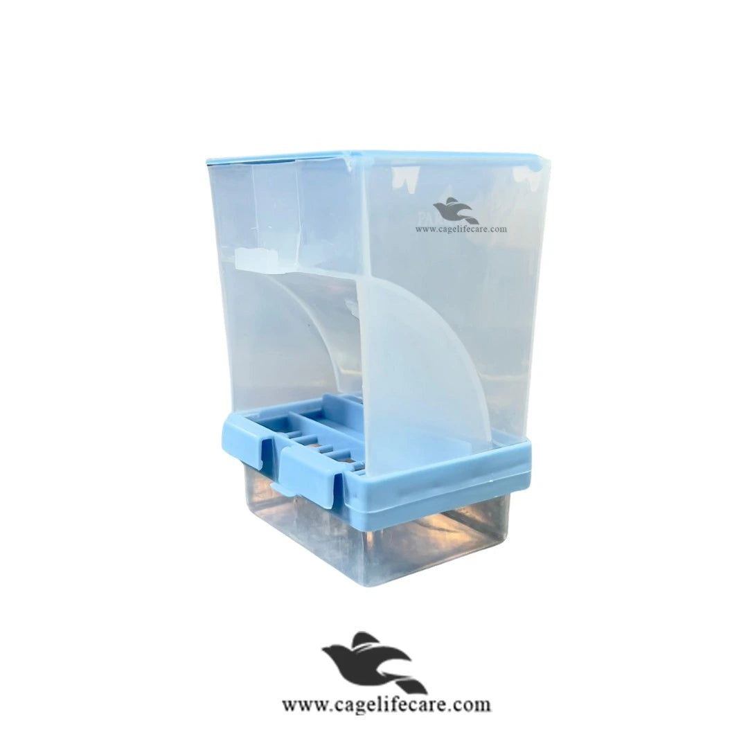 No Mess Seed Hopper for Finches & Small Birds Blue
