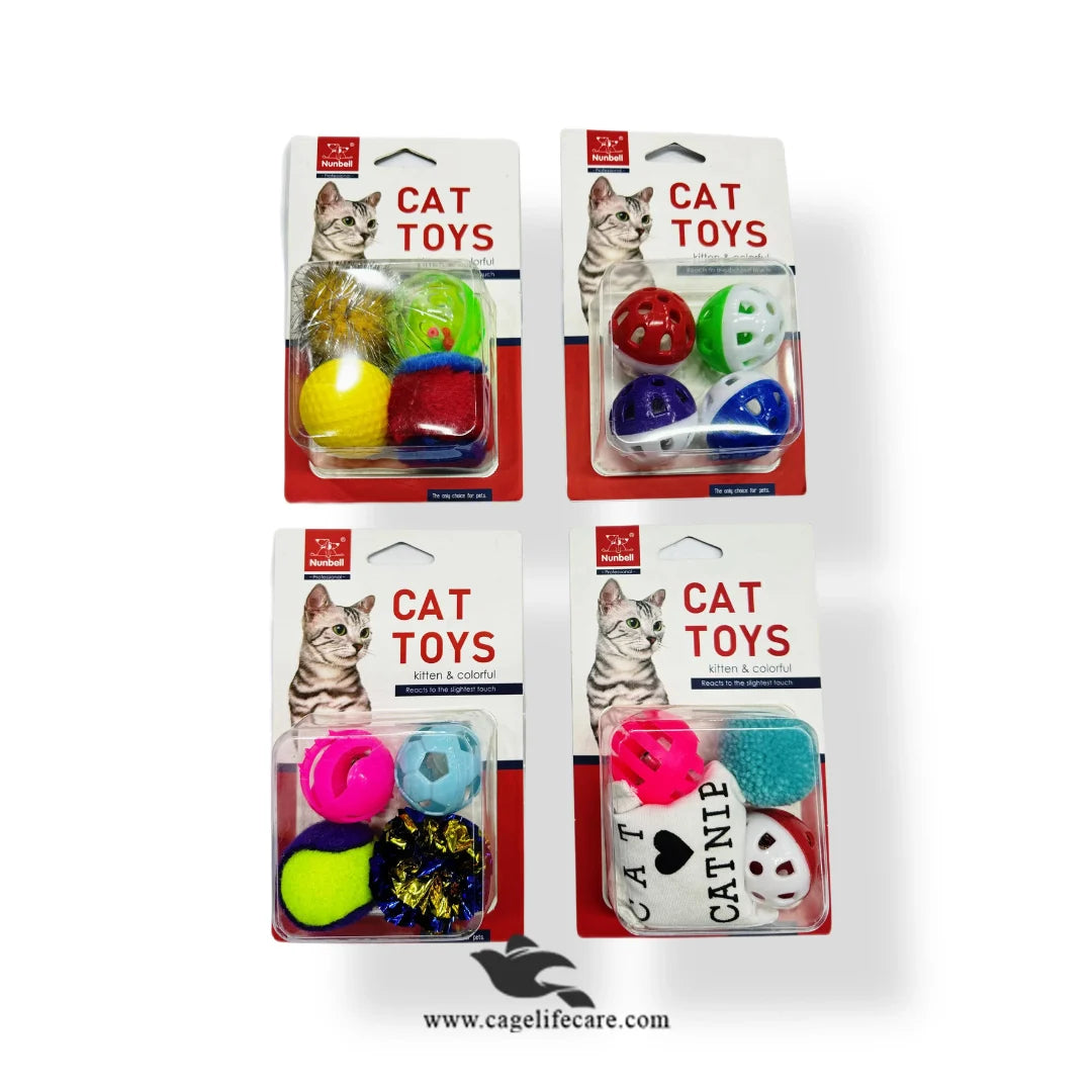 Nunbell Cat Ball Toys – 4 Pieces Ball Set