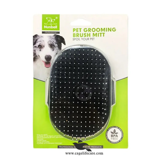 Nunbell Hand Brush – Slicker Grooming Glove for All Pets, Soft Touch & Easy Cleaning